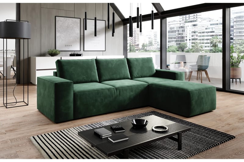 Kamli Bäddsoffa m. Divan med Förvaring - Grön - Möbler - Soffa - Bäddsoffa - Bäddsoffa divan