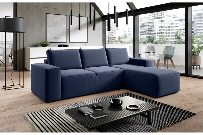 Kamli Bäddsoffa m. Divan med Förvaring, Gul