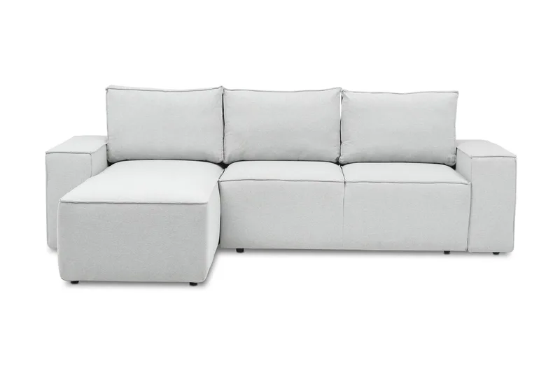 Kamli Bäddsoffa m. Divan med Förvaring, Ljusgrå