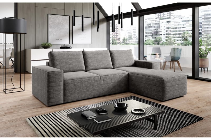 Kamli Bäddsoffa m. Divan med Förvaring - Ljusgrå - Möbler - Soffa - Bäddsoffa - Bäddsoffa divan