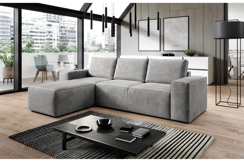 Kamli Bäddsoffa m. Divan med Förvaring - Ljusgrå - Möbler - Soffa - Bäddsoffa - Bäddsoffa divan