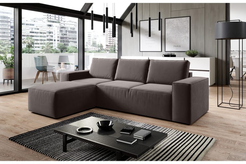Kamli Bäddsoffa m. Divan med Förvaring - Mörkgrå - Möbler - Soffa - Bäddsoffa - Bäddsoffa divan