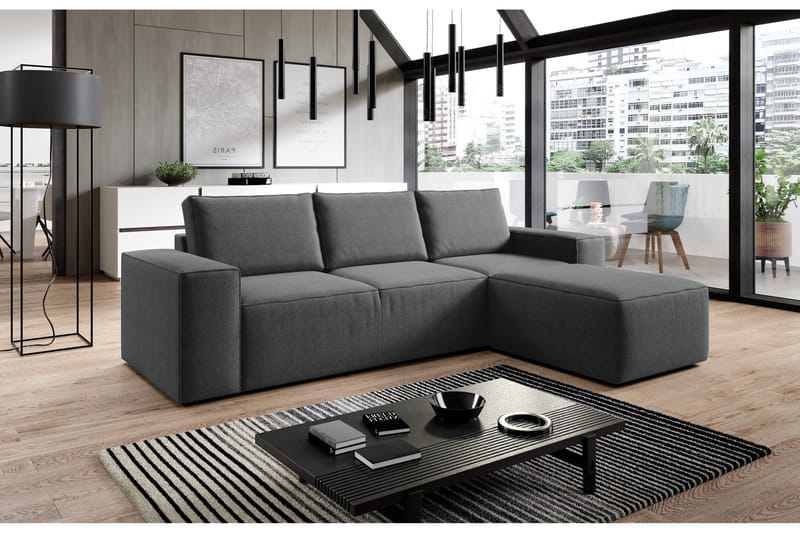 Kamli Bäddsoffa m. Divan med Förvaring - Mörkgrå - Möbler - Soffa - Bäddsoffa - Bäddsoffa divan