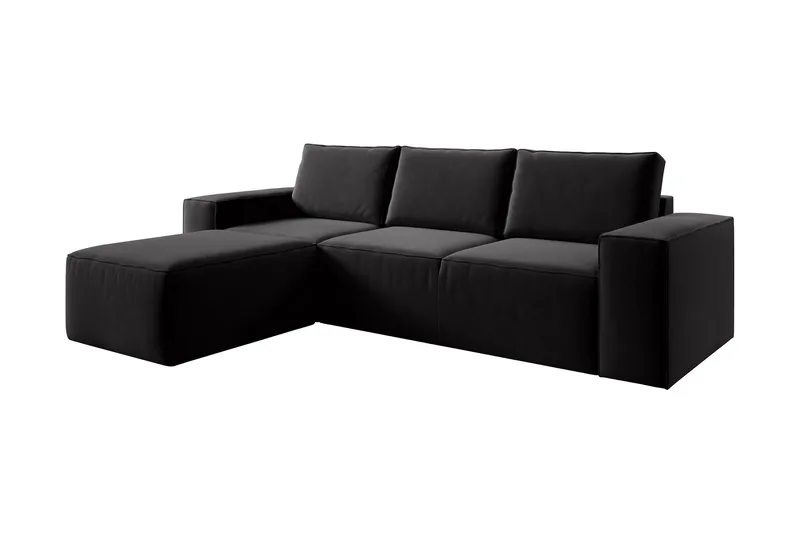 Kamli Bäddsoffa m. Divan med Förvaring, Svart