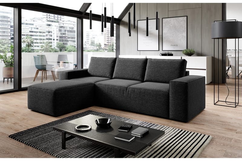 Kamli Bäddsoffa m. Divan med Förvaring - Svart - Möbler - Soffa - Bäddsoffa - Bäddsoffa divan
