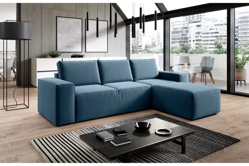 Kamli Bäddsoffa m. Divan med Förvaring - Turkos - Möbler - Soffa - Bäddsoffa - Bäddsoffa divan