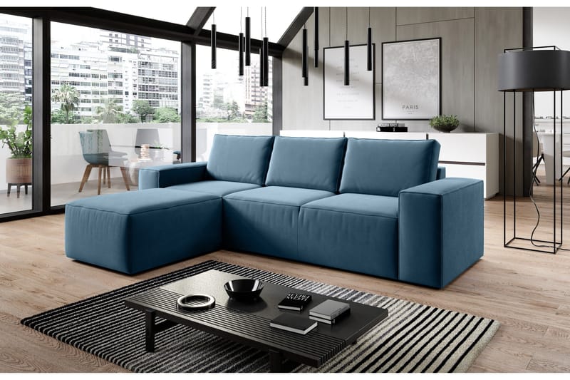 Kamli Bäddsoffa m. Divan med Förvaring - Turkos - Möbler - Soffa - Bäddsoffa - Bäddsoffa divan