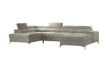 Kamran Bäddsoffa m. Divan och Schäslong med Förvaring - Beige - Möbler - Soffa - Bäddsoffa - Bäddsoffa divan