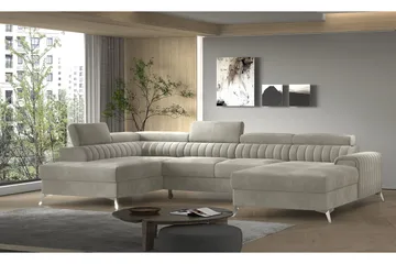 Kamran Bäddsoffa m. Divan och Schäslong med Förvaring - Beige - Möbler - Soffa - Bäddsoffa - Bäddsoffa divan