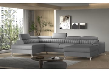 Kamran Bäddsoffa m. Divan och Schäslong med Förvaring - Grå - Möbler - Soffa - Bäddsoffa - Bäddsoffa divan