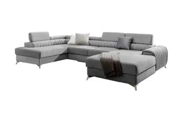Kamran Bäddsoffa m. Divan och Schäslong med Förvaring - Grå - Möbler - Soffa - Bäddsoffa - Bäddsoffa divan