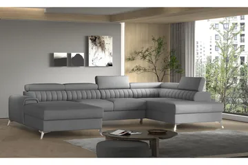 Kamran Bäddsoffa m. Divan och Schäslong med Förvaring - Grå - Möbler - Soffa - Bäddsoffa - Bäddsoffa divan