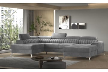 Kamran Bäddsoffa m. Divan och Schäslong med Förvaring - Grå - Möbler - Soffa - Bäddsoffa - Bäddsoffa divan