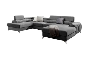 Kamran Bäddsoffa m. Divan och Schäslong med Förvaring - Grå - Möbler - Soffa - Bäddsoffa - Bäddsoffa divan