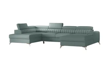 Kamran Bäddsoffa m. Divan och Schäslong med Förvaring - Ljusgrön - Möbler - Soffa - Bäddsoffa - Bäddsoffa divan