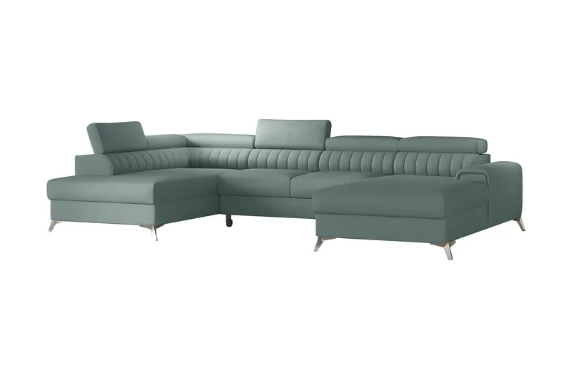 Kamran Bäddsoffa m. Divan och Schäslong med Förvaring - Ljusgrön - Möbler - Soffa - Bäddsoffa - Bäddsoffa divan