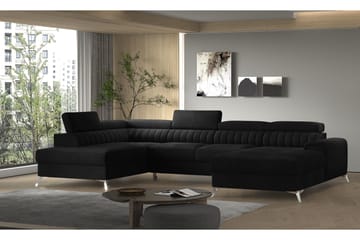 Kamran Bäddsoffa m. Divan och Schäslong med Förvaring - Svart - Möbler - Soffa - Bäddsoffa - Bäddsoffa divan