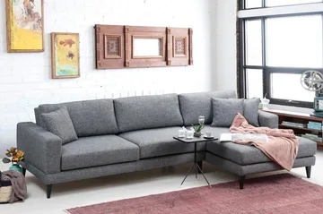 Katilaya Bäddsoffa med Divan Höger - Grå - Möbler - Soffa - Bäddsoffa - Bäddsoffa divan