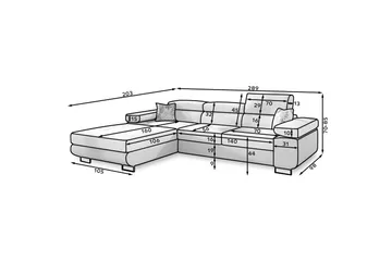 Klinka Bäddsoffa med Divan Vänster - Beige - Möbler - Soffa - Bäddsoffa - Bäddsoffa divan