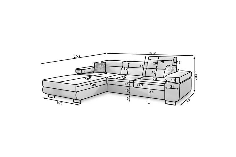 Klinka Bäddsoffa med Divan Vänster - Beige - Möbler - Soffa - Bäddsoffa - Bäddsoffa divan