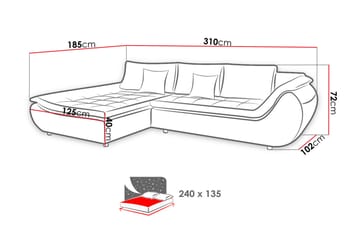 L-Bäddsoffa Jaso Vänster - Vit/Beige - Möbler - Soffa - Bäddsoffa - Bäddsoffa divan