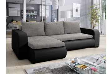 Lecanto Hörnbäddsoffa - Grå - Möbler - Soffa - Bäddsoffa - Bäddsoffa divan
