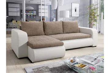 Lecanto Hörnbäddsoffa - Vit/Beige - Möbler - Soffa - Bäddsoffa - Bäddsoffa divan