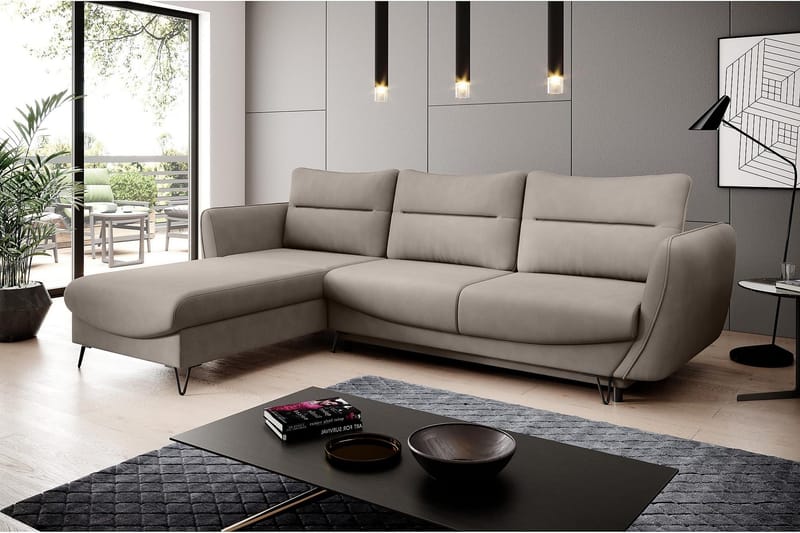 Lence Bäddsoffa m. Divan Förvaring - Beige - Möbler - Soffa - Bäddsoffa - Bäddsoffa divan