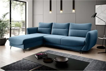 Lence Bäddsoffa m. Divan Förvaring - Blå - Möbler - Soffa - Bäddsoffa - Bäddsoffa divan