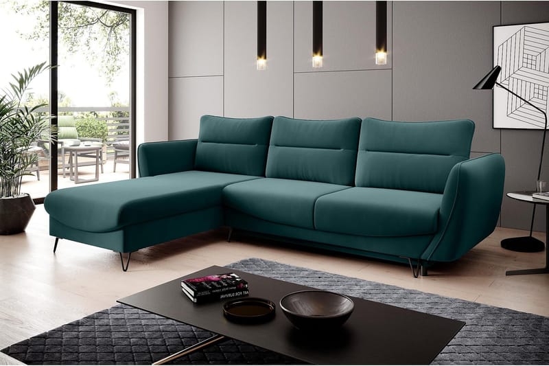 Lence Bäddsoffa m. Divan Förvaring - Blå/Grön - Möbler - Soffa - Bäddsoffa - Bäddsoffa divan