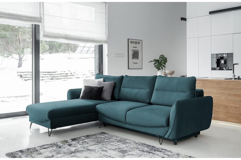 Lence Bäddsoffa m. Divan Förvaring - Blå/Grön/Grå - Möbler - Soffa - Bäddsoffa - Bäddsoffa divan