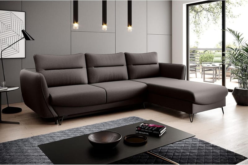Lence Bäddsoffa m. Divan Förvaring - Brun - Möbler - Soffa - Bäddsoffa - Bäddsoffa divan
