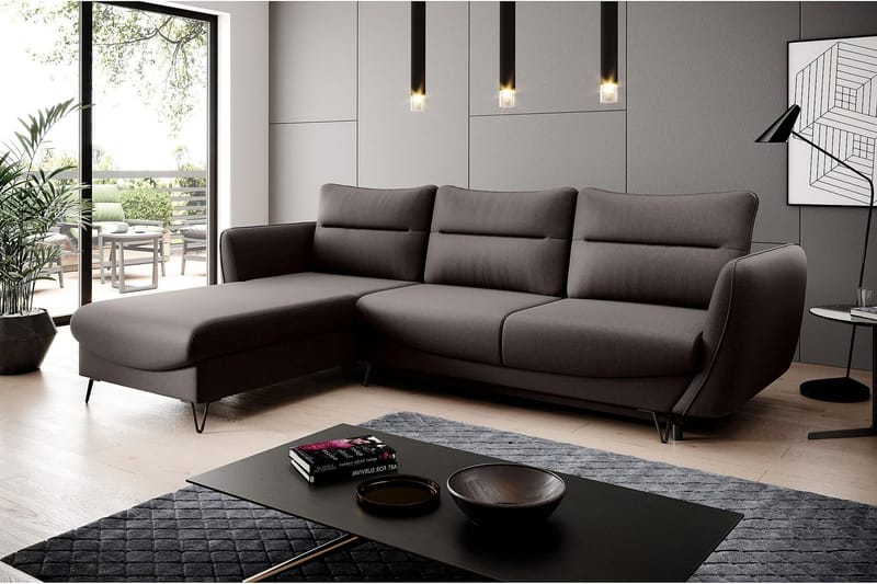 Lence Bäddsoffa m. Divan Förvaring - Brun - Möbler - Soffa - Bäddsoffa - Bäddsoffa divan