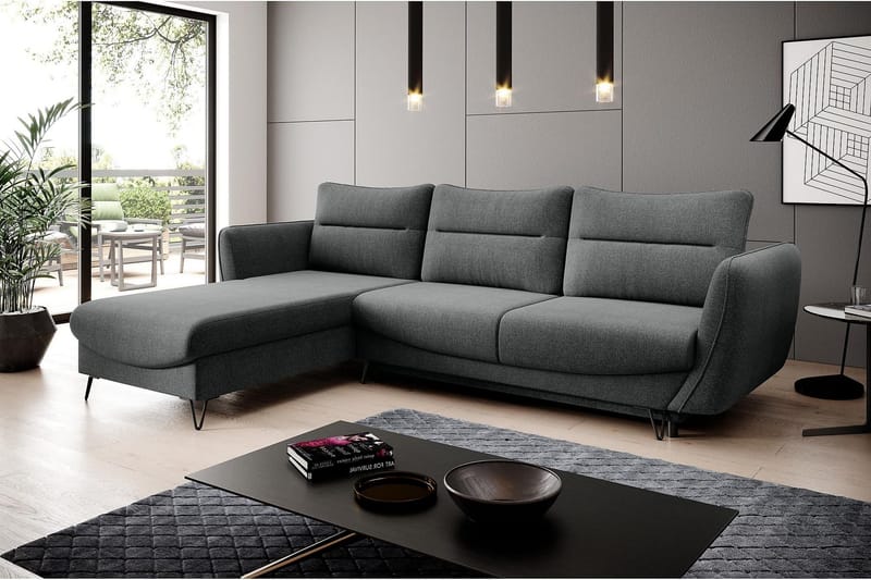 Lence Bäddsoffa m. Divan Förvaring - Grå - Möbler - Soffa - Bäddsoffa - Bäddsoffa divan
