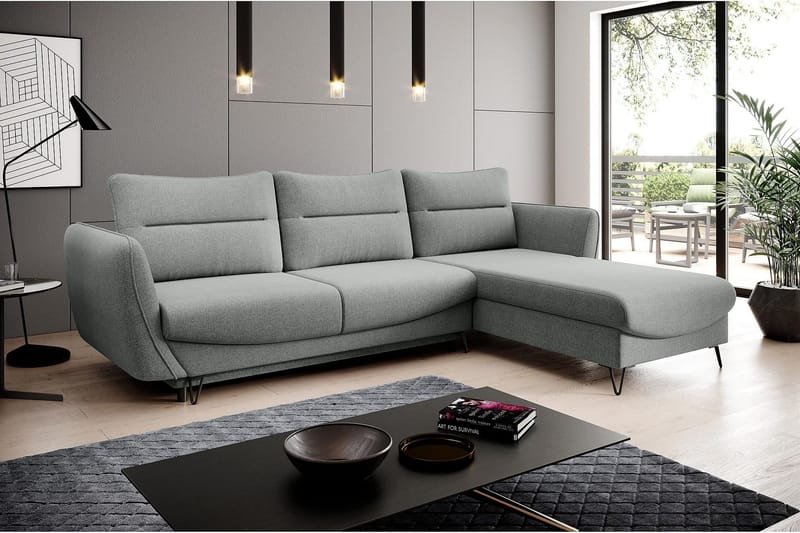 Lence Bäddsoffa m. Divan Förvaring - Grå - Möbler - Soffa - Bäddsoffa - Bäddsoffa divan