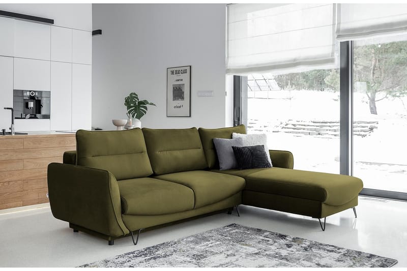Lence Bäddsoffa m. Divan Förvaring - Grön - Möbler - Soffa - Bäddsoffa - Bäddsoffa divan