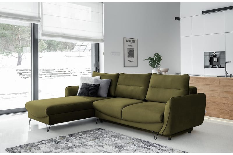 Lence Bäddsoffa m. Divan Förvaring - Grön - Möbler - Soffa - Bäddsoffa - Bäddsoffa divan
