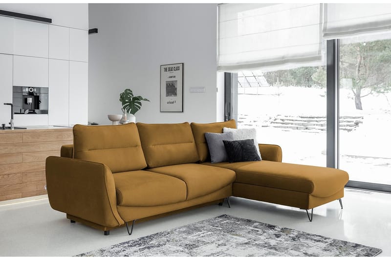 Lence Bäddsoffa m. Divan Förvaring - Gul - Möbler - Soffa - Bäddsoffa - Bäddsoffa divan