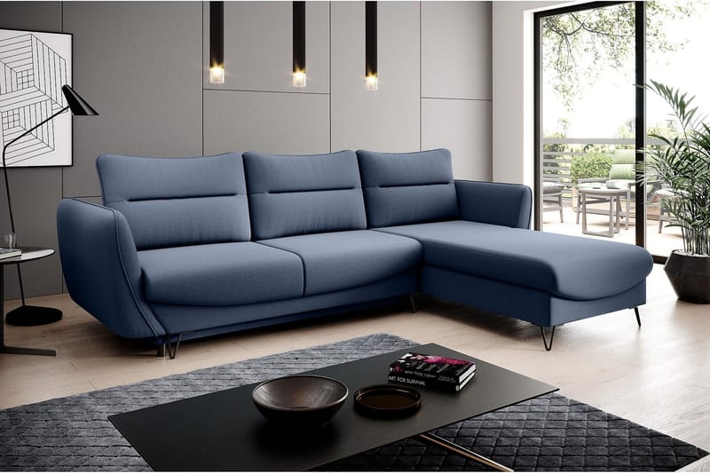 Lence Bäddsoffa m. Divan Förvaring - Ljusblå - Möbler - Soffa - Bäddsoffa - Bäddsoffa divan