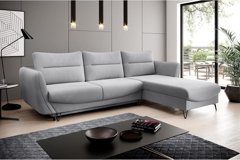 Lence Bäddsoffa m. Divan Förvaring - Ljusgrå - Möbler - Soffa - Bäddsoffa - Bäddsoffa divan