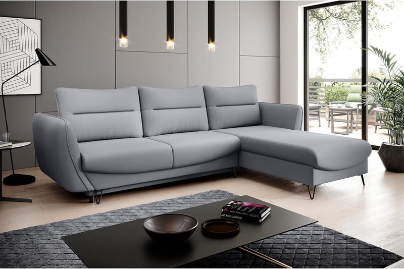 Lence Bäddsoffa m. Divan Förvaring - Ljusgrå - Möbler - Soffa - Bäddsoffa - Bäddsoffa divan