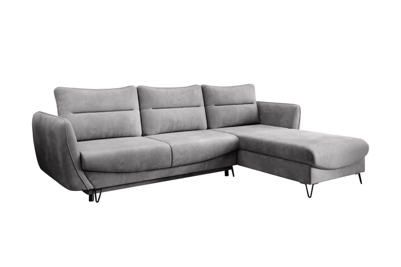 Lence Bäddsoffa m. Divan Förvaring, Ljusgrå