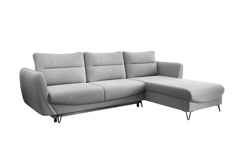 Lence Bäddsoffa m. Divan Förvaring, Ljusgrå