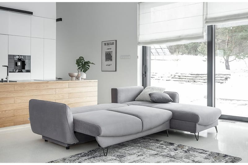 Lence Bäddsoffa m. Divan Förvaring - Ljusgrå - Möbler - Soffa - Bäddsoffa - Bäddsoffa divan