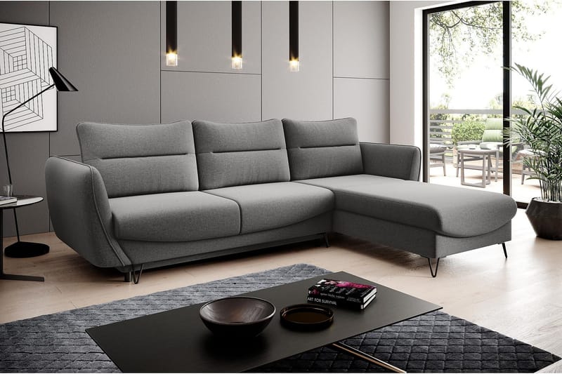 Lence Bäddsoffa m. Divan Förvaring - Ljusgrå - Möbler - Soffa - Bäddsoffa - Bäddsoffa divan