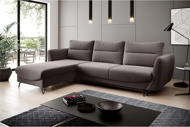 Lence Bäddsoffa m. Divan Förvaring - Mörkbeige - Möbler - Soffa - Bäddsoffa - Bäddsoffa divan