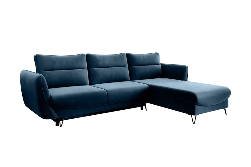 Lence Bäddsoffa m. Divan Förvaring, Mörkblå