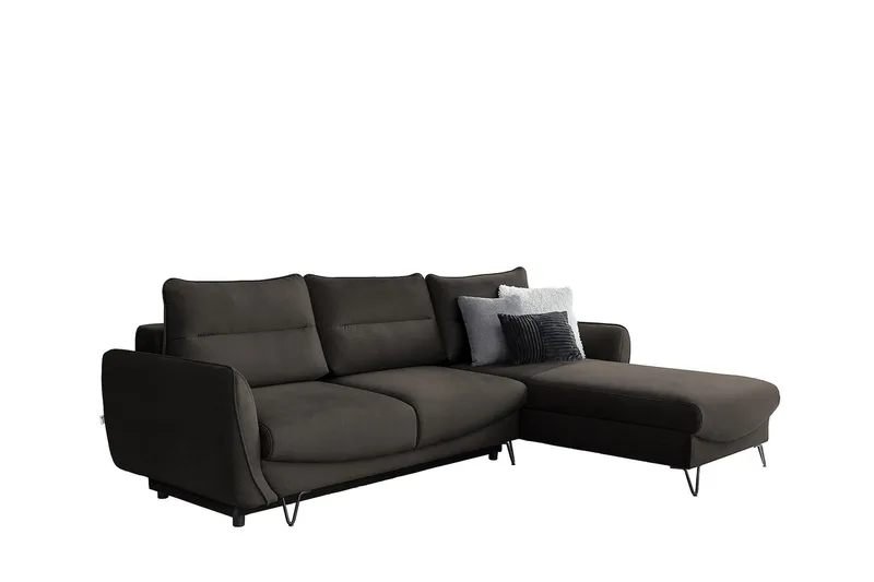 Lence Bäddsoffa m. Divan Förvaring - Mörkbrun - Möbler - Soffa - Bäddsoffa - Bäddsoffa divan