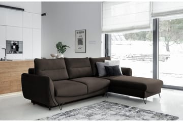 Lence Bäddsoffa m. Divan Förvaring - Mörkbrun - Möbler - Soffa - Bäddsoffa - Bäddsoffa divan