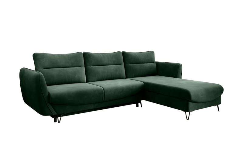 Lence Bäddsoffa m. Divan Förvaring - Mörkgrön - Möbler - Soffa - Bäddsoffa - Bäddsoffa divan